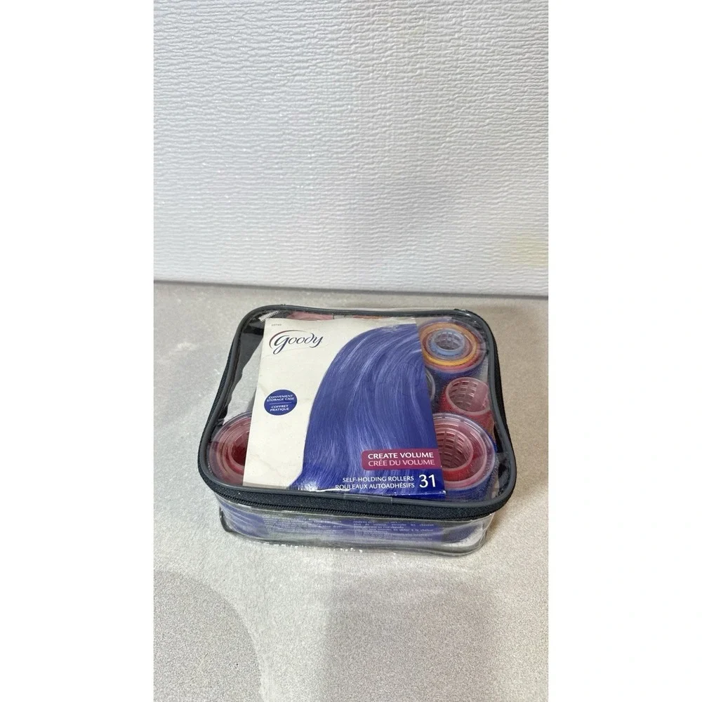 Goody Self Holding Rollers 31 Rollers Multi Size Clear Zipper Case Create Volume